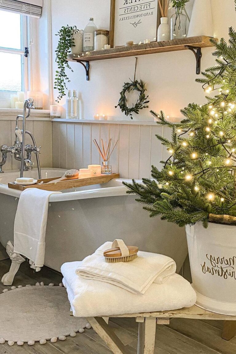 21 Formas de Decorar tu Baño para una Navidad Acogedora y Festiva