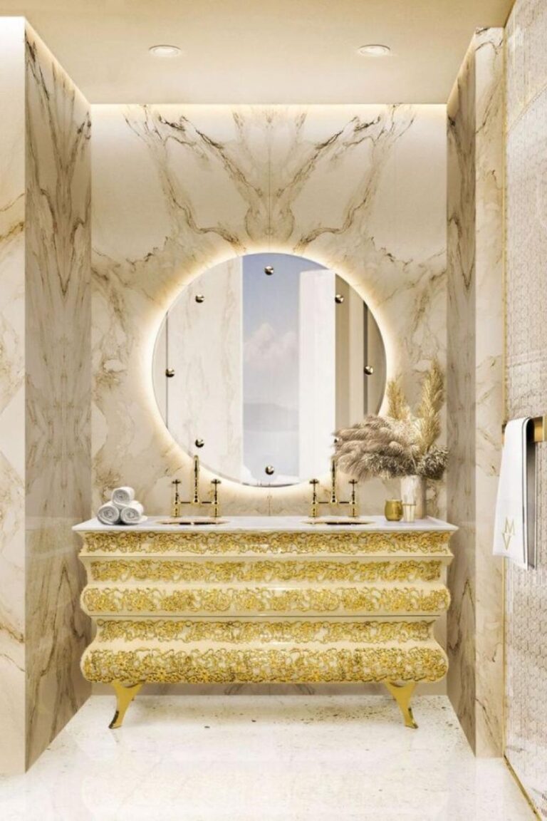 21 Formas de Añadir Elegancia Dorada a la Decoración de tu Baño