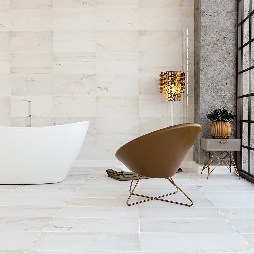 Striking wall tiles paired with a decorative sink design for a modern look.