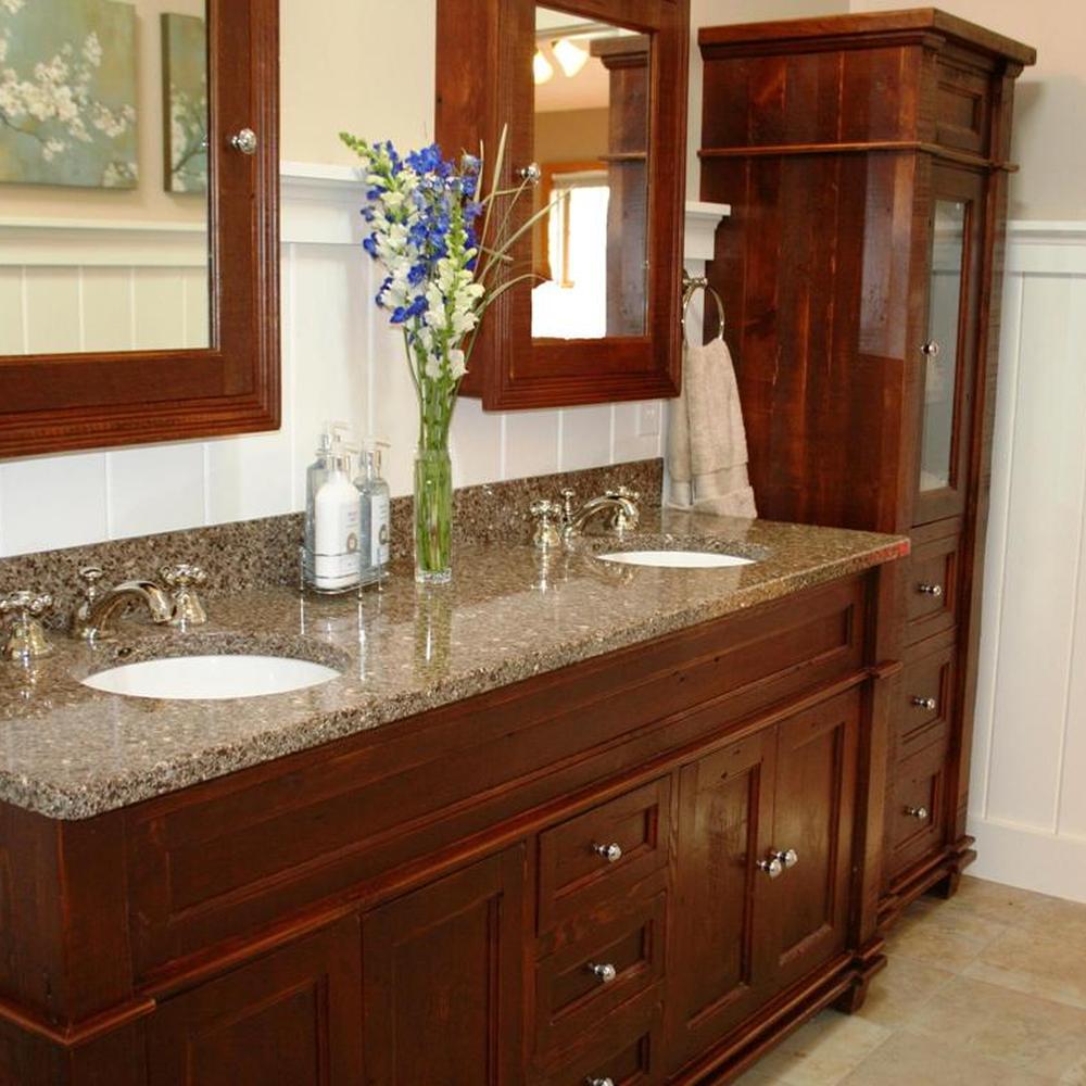 Antique bathroom vanity 5316 con encimera extensa y lavabo doble