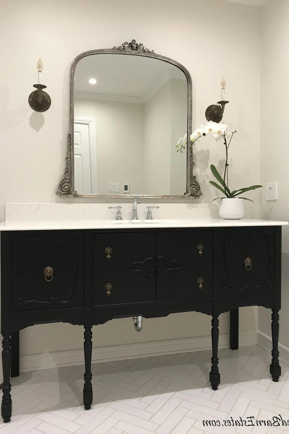 antique vanity beautifully combining traditional and modern styles