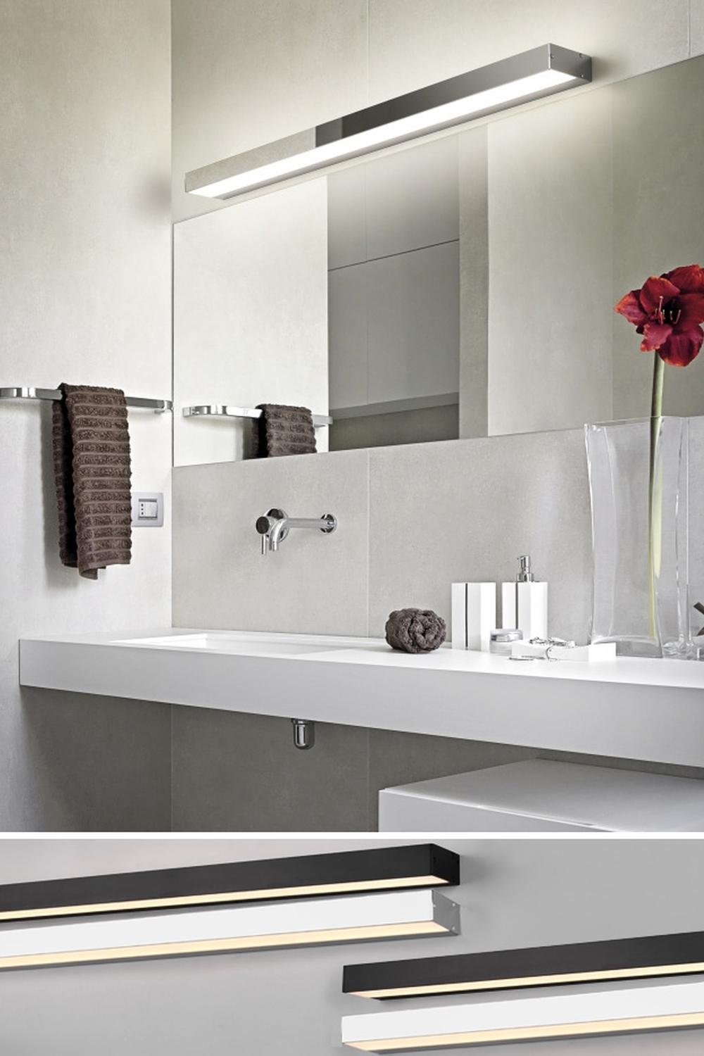 Agarre de luz suave moderna en un entorno organizado del baño