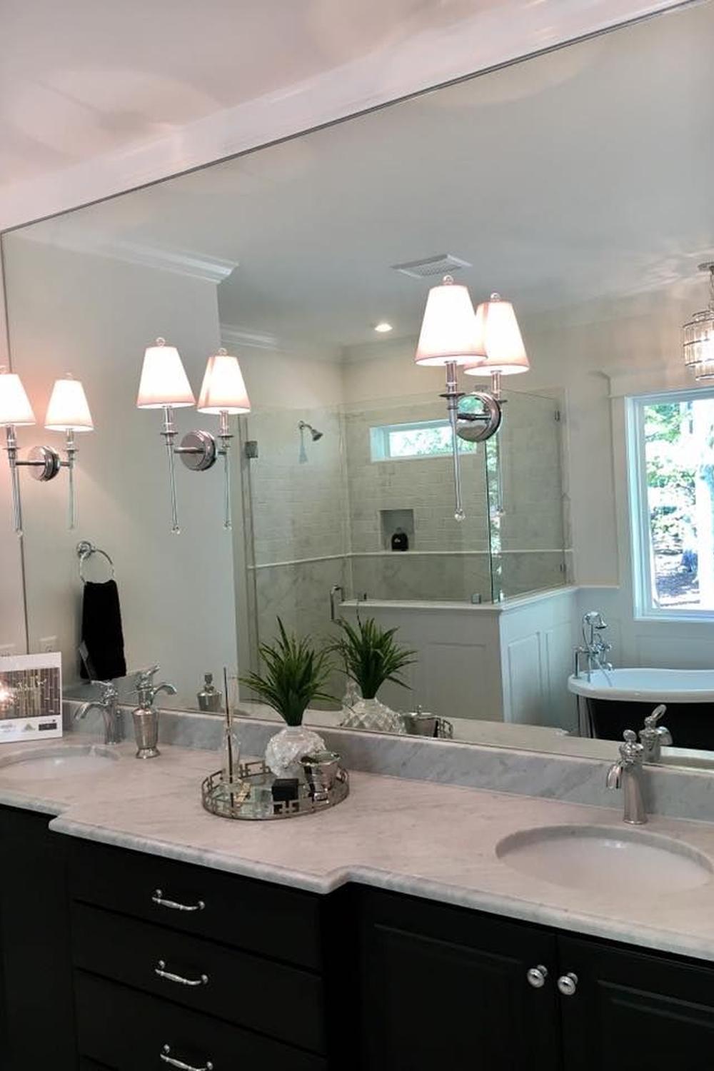 Sophisticated bathroom featuring a modern, sleek design.