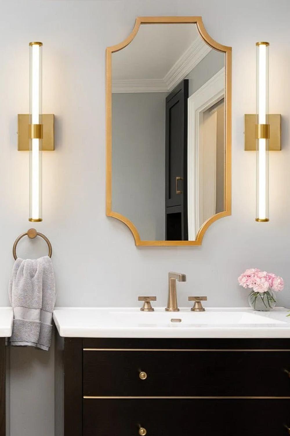 Sophisticated bathroom showcasing timeless design appeal.