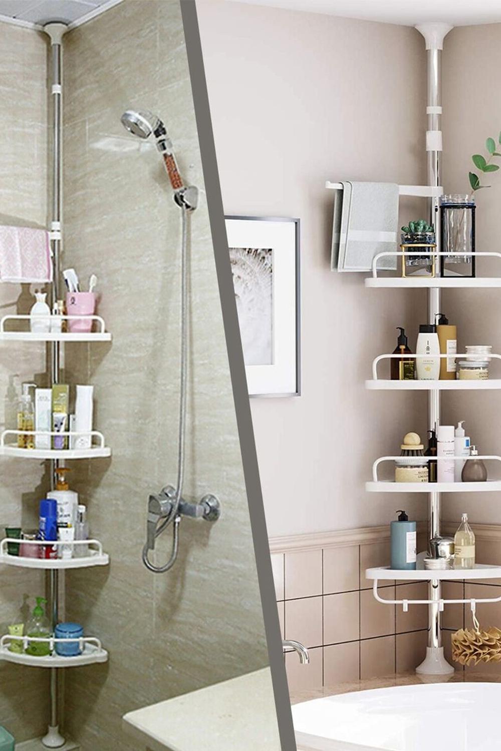 Estanterías de ducha modernas en blanco y beige
