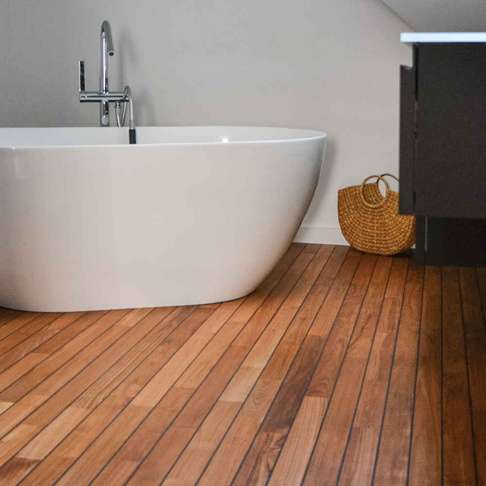 Baño contemporáneo con piezas de diseño minimalista