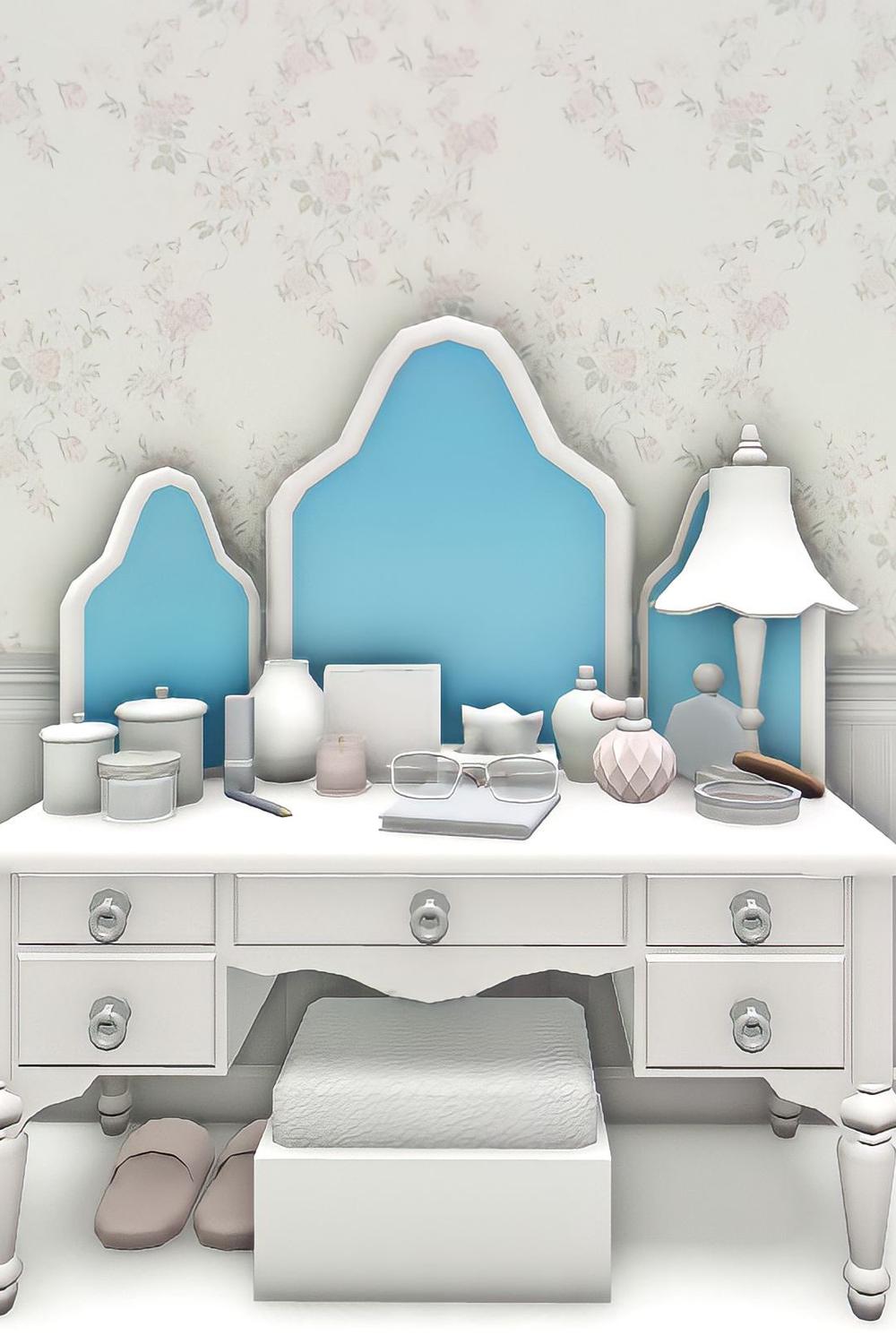 Tocador estilizado con elegancia clásica y líneas limpias en Bloxburg