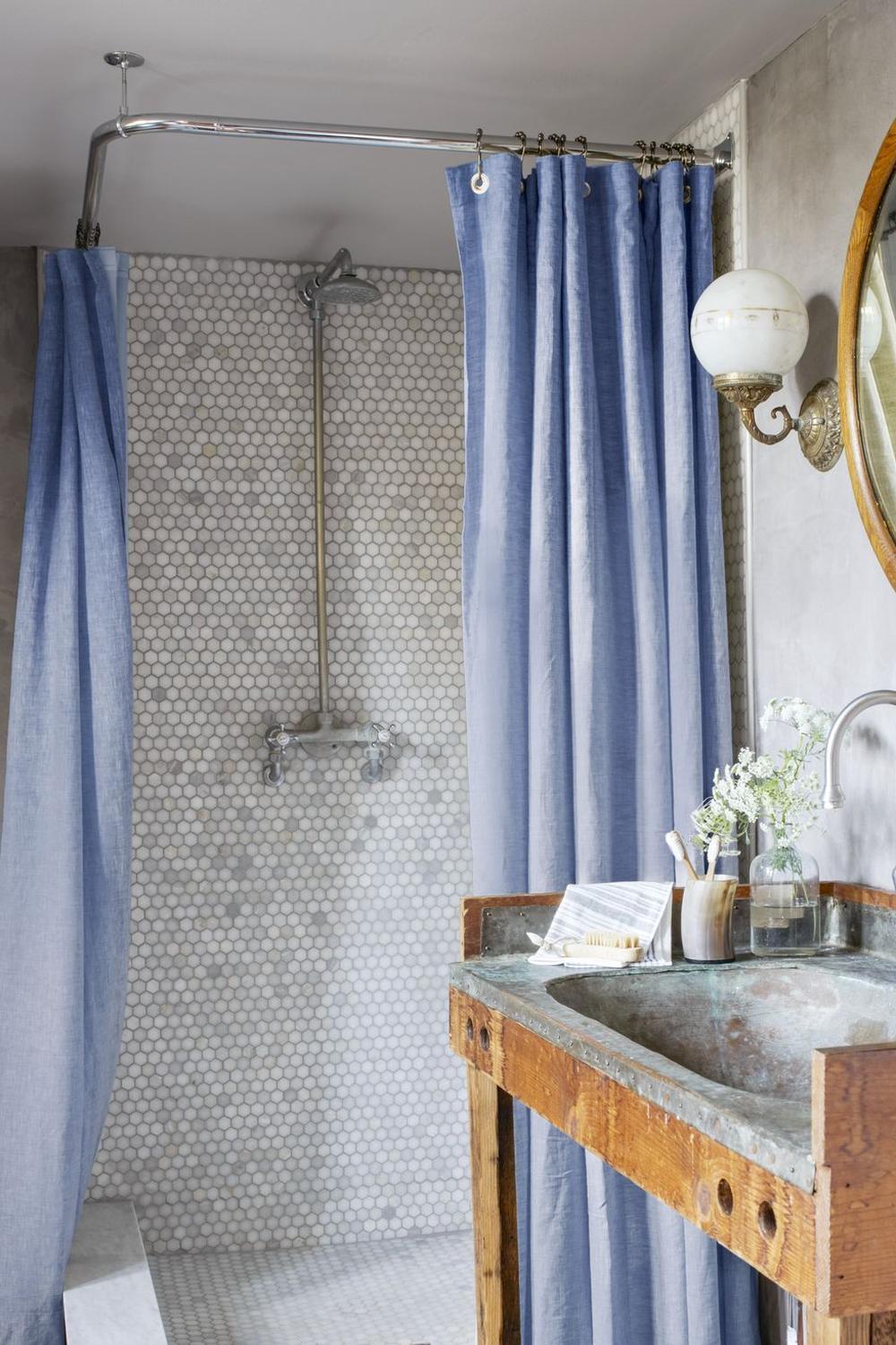 Rustic charm bathroom with wooden accents
