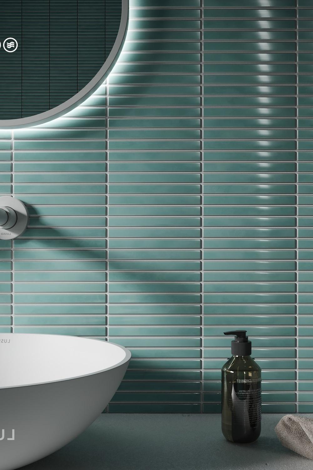 Espacio Moderno con Azulejos Clear en el Baño