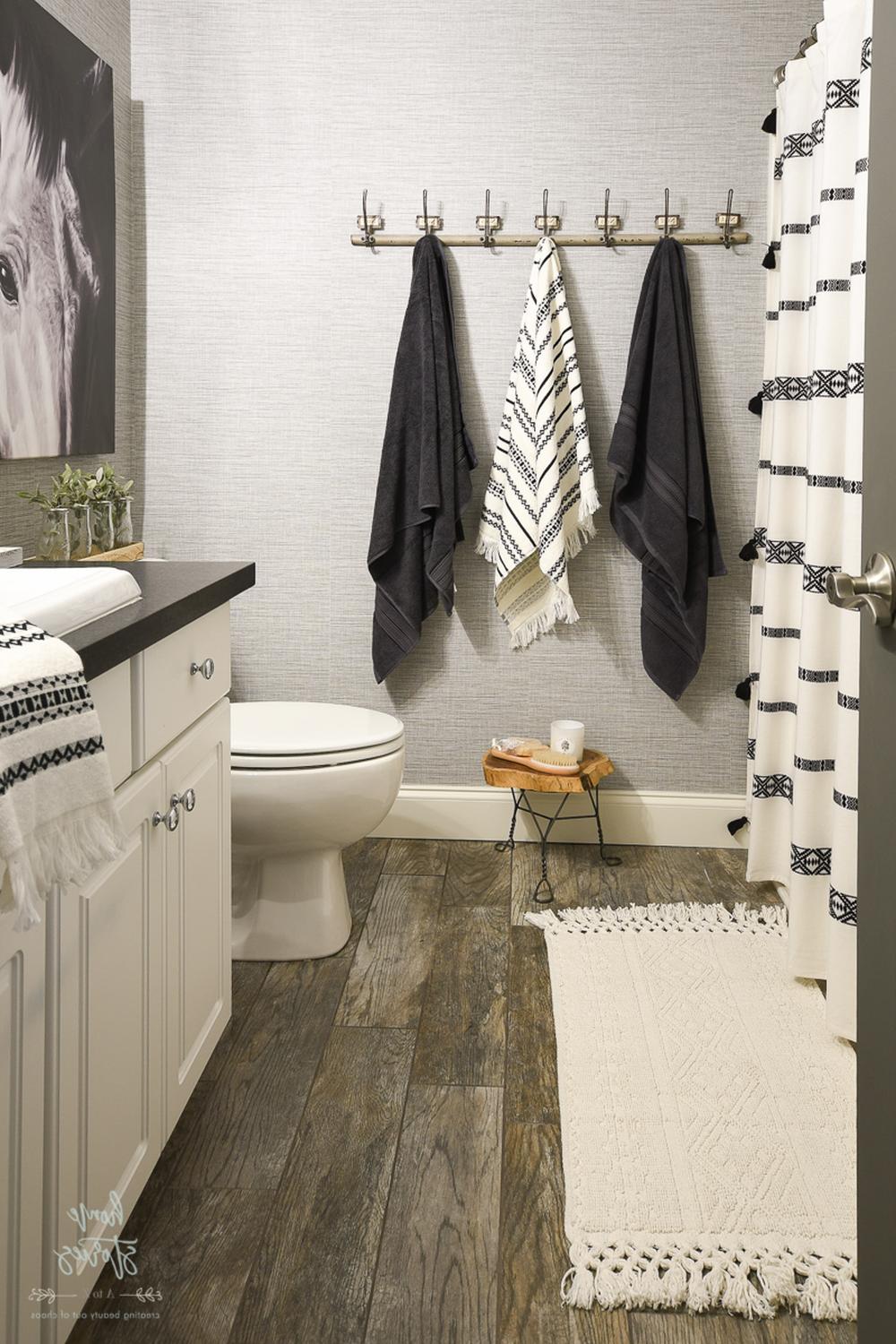 Bright and playful bathroom design with unique elements