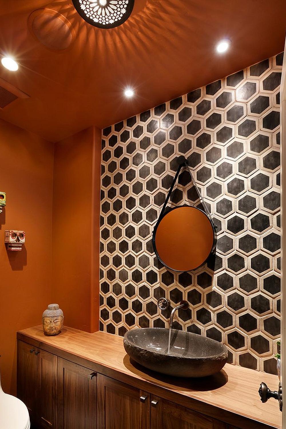 La elegancia del diseño contemporáneo en naranja quemado