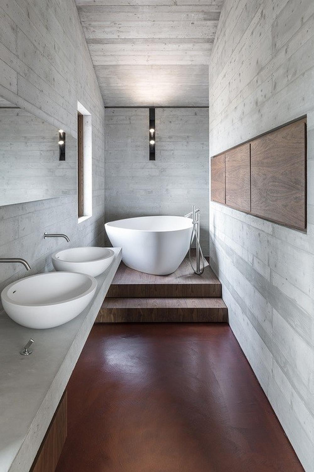 Baño de hormigón con estilo minimalista