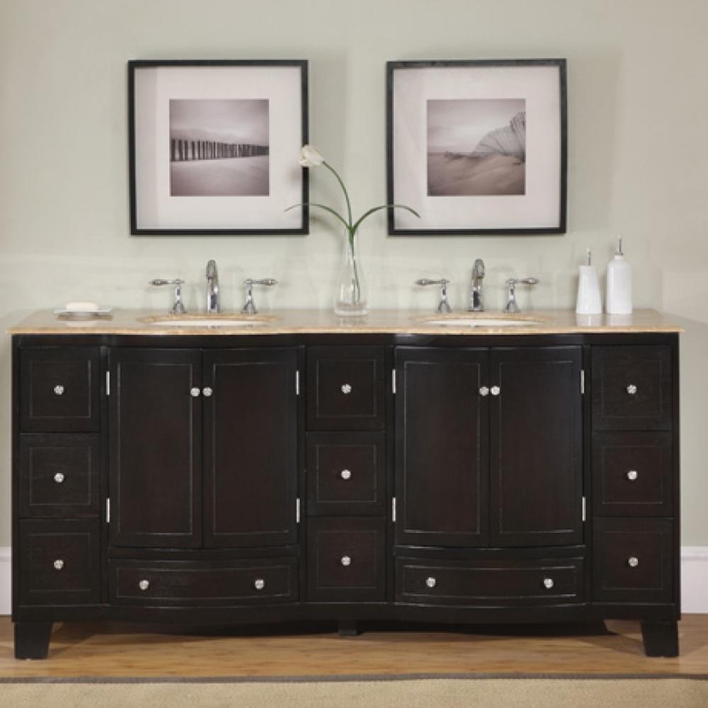 Mueble de baño doble oscuro con diseño moderno