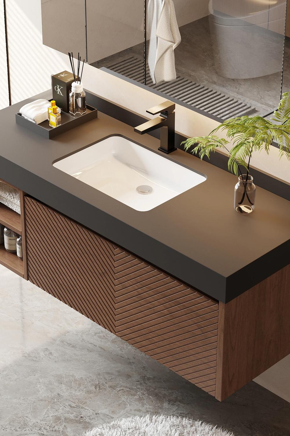Un moderno y elegante mueble de baño para el hogar