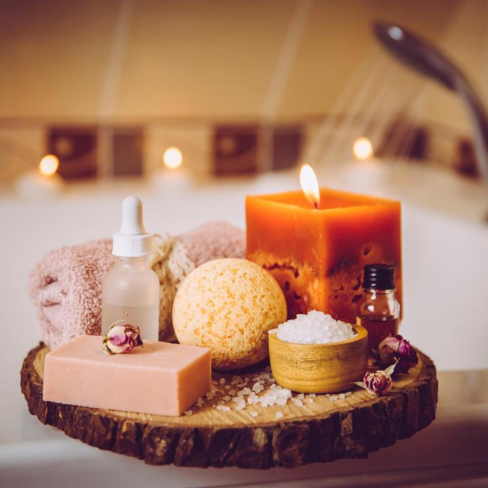 An inviting bathing setup enhances relaxation and comfort.