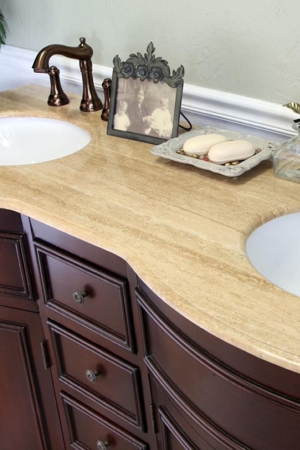 Mueble de lavabo doble de estilo tradicional