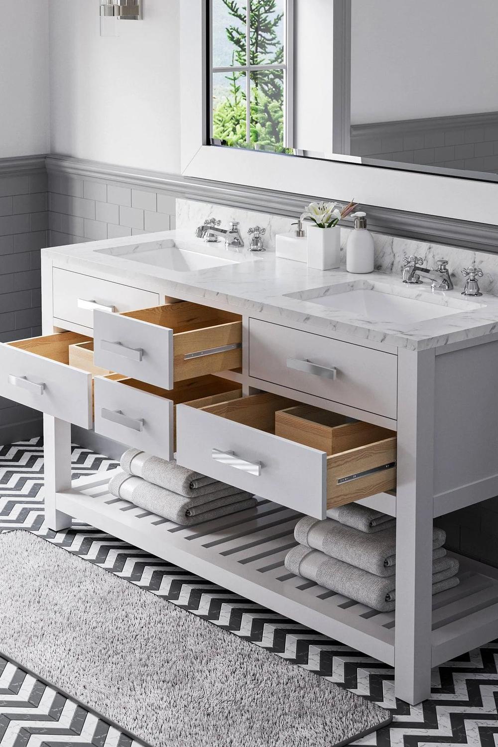 Mueble de baño chic con un aire relajante