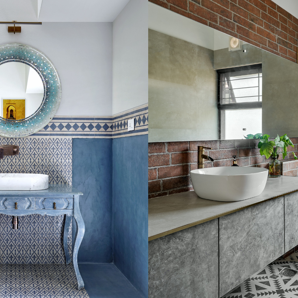 Baño con estilo vintage y moderno