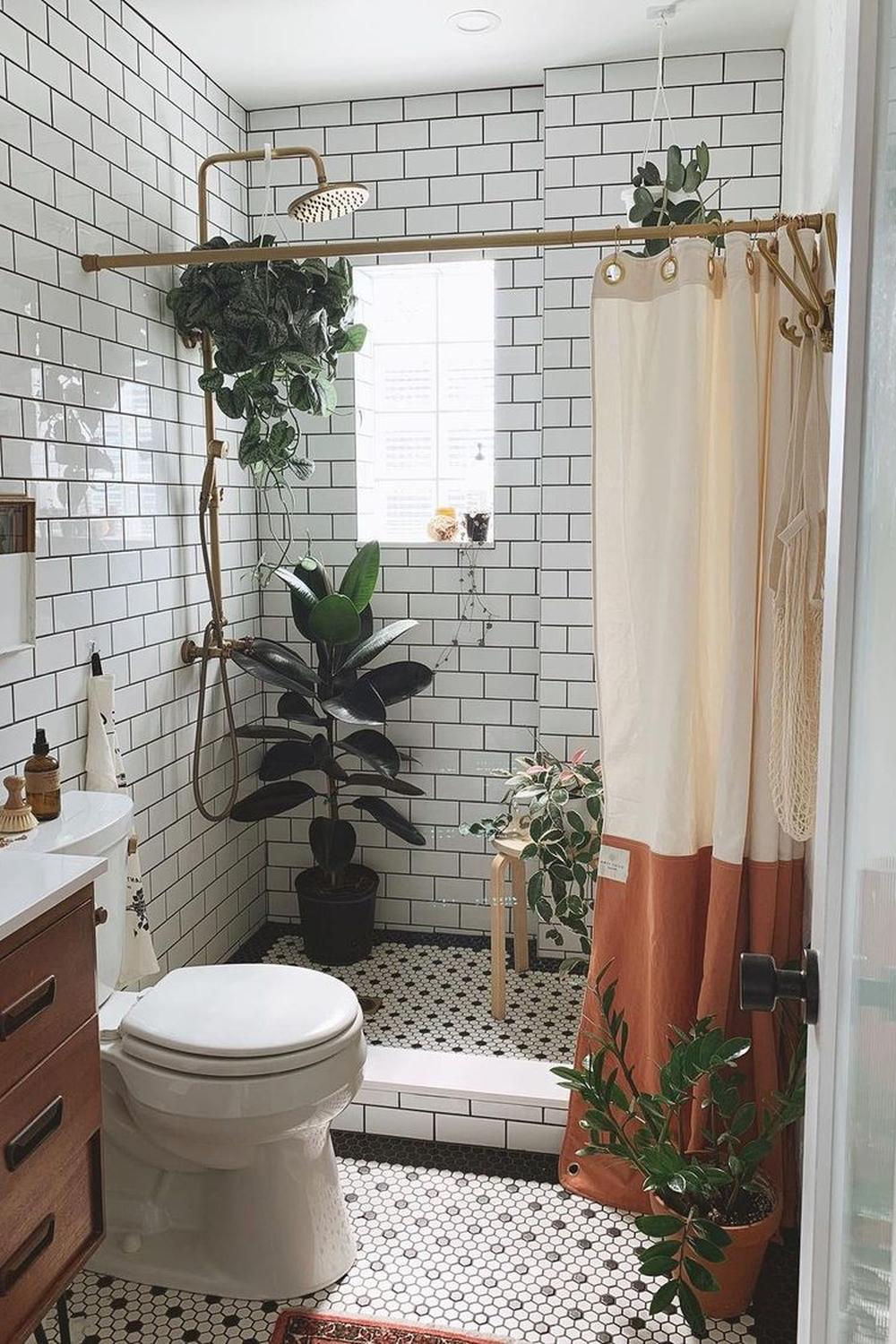 Compacto Baño con Detalles Naturales Elegantes