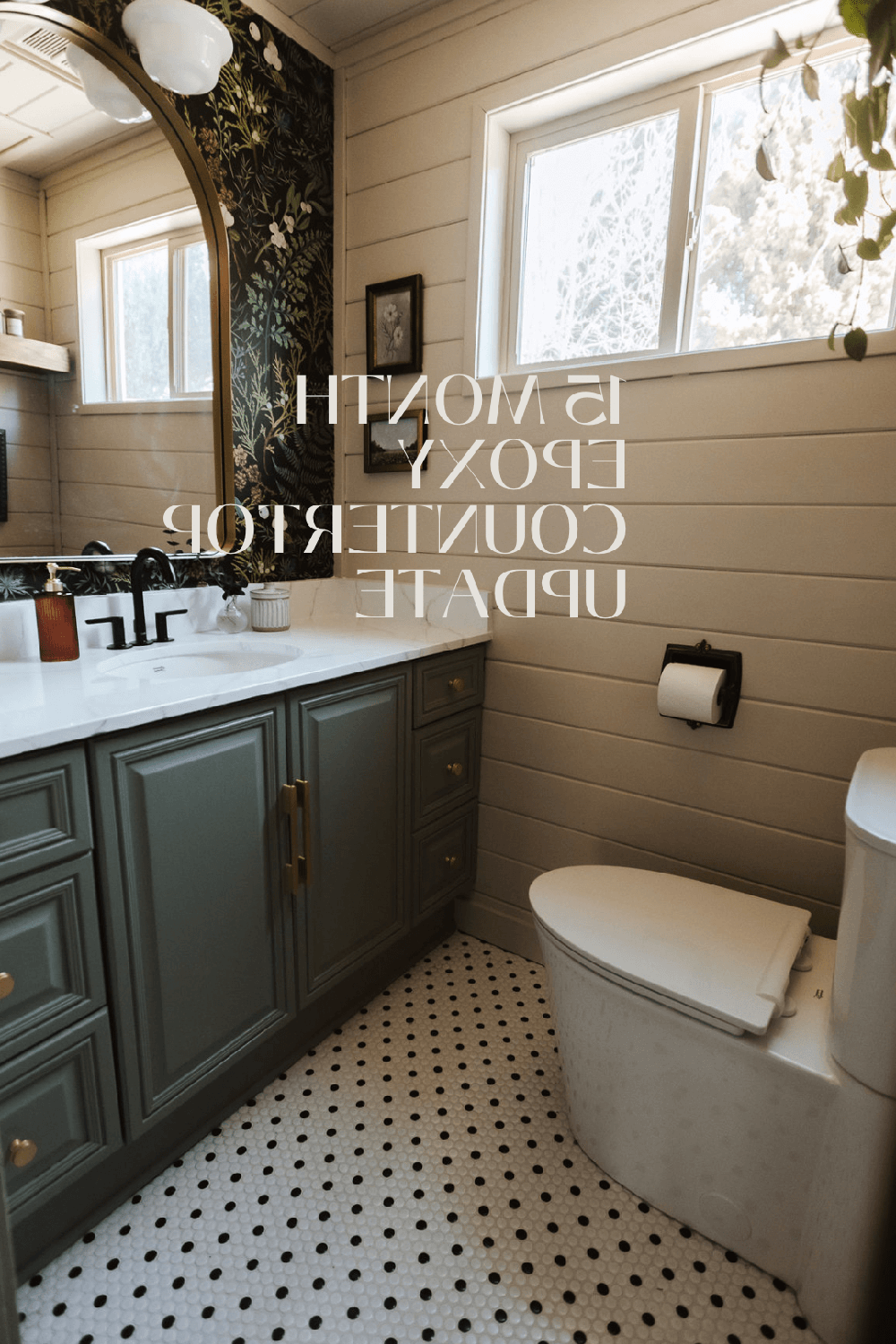 Encimera de baño de epoxi blanco con lavabo bajo encimera