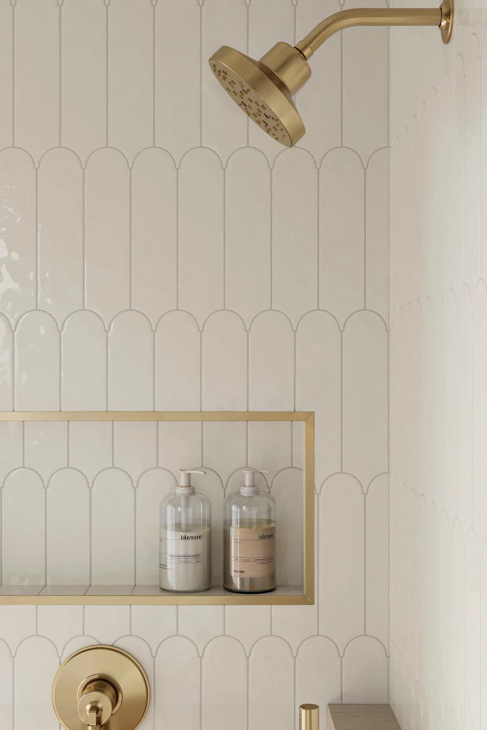 Minimalist bathroom shower with elegant functionality