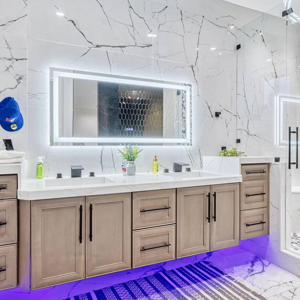 Lavabo flotante esencial con notas modernistas