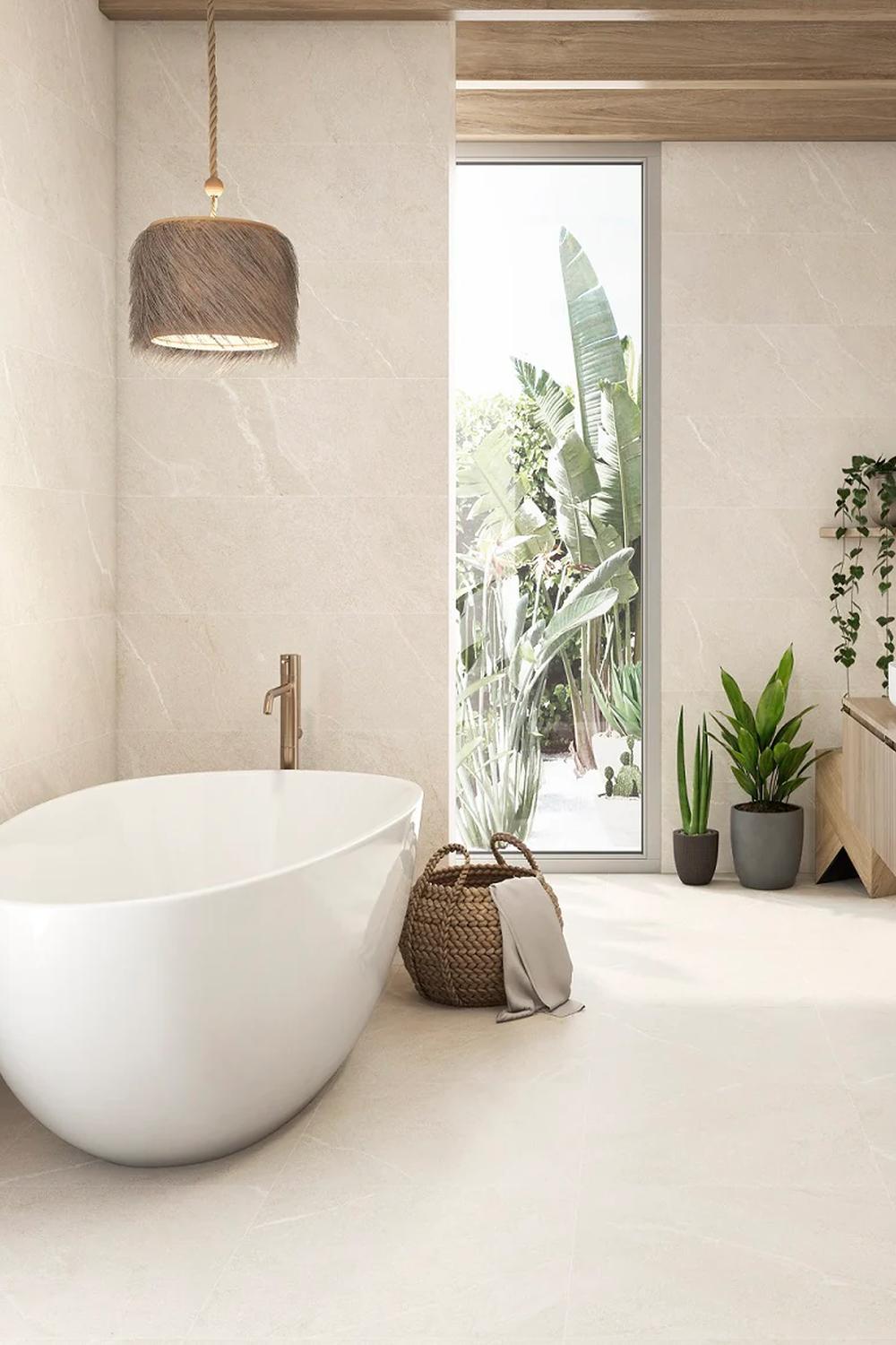 Luxurious free-standing bathtub featuring fluted charm