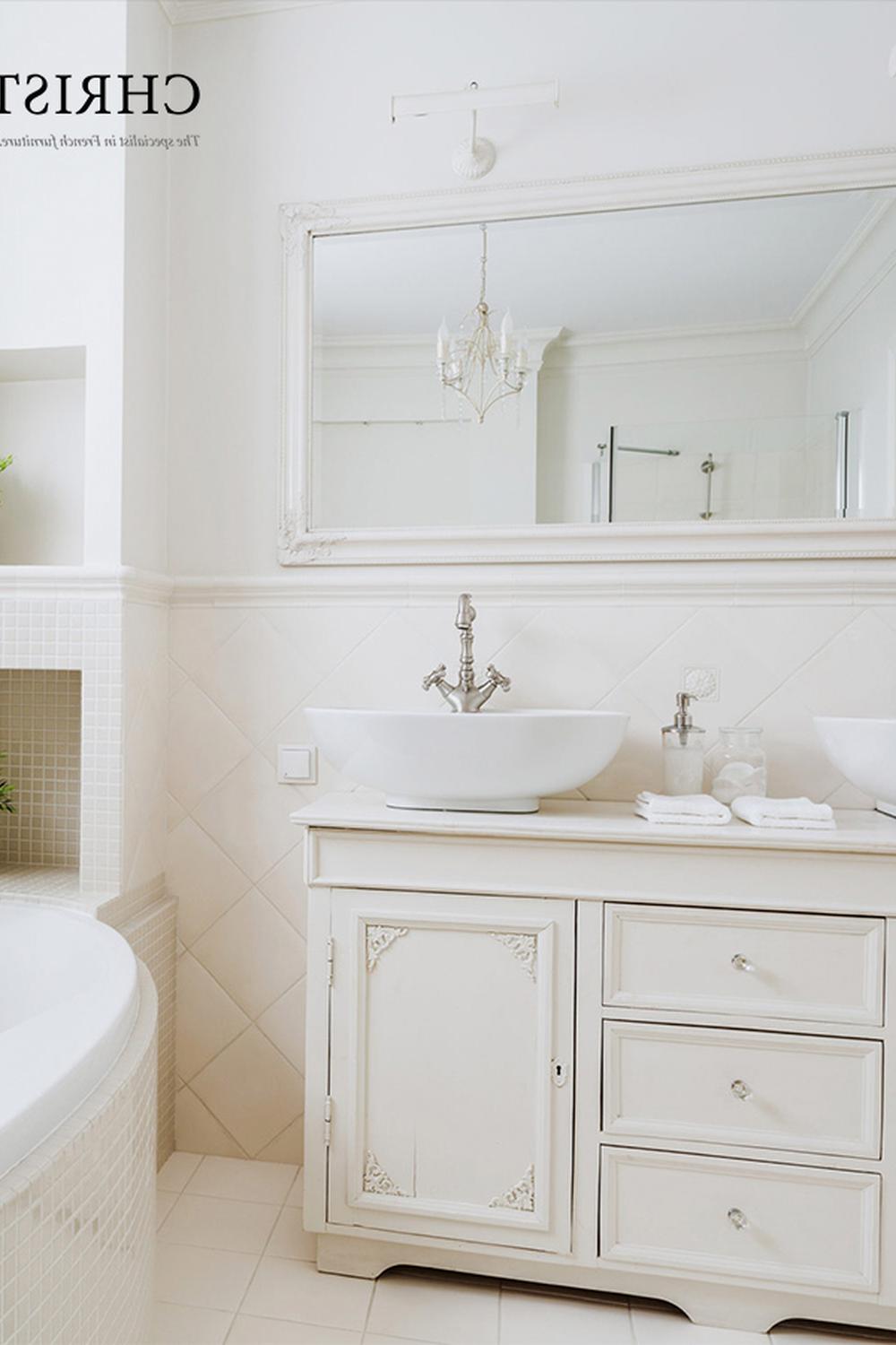 Beautifully designed French bathroom showcasing simple elegance with a touch of character