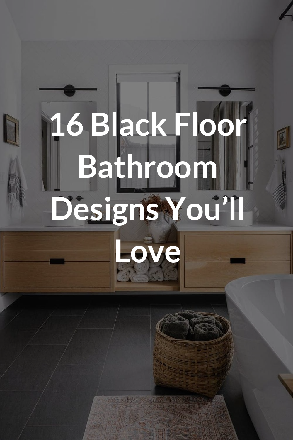 16 Black Floor Bathroom Designs You’ll Love