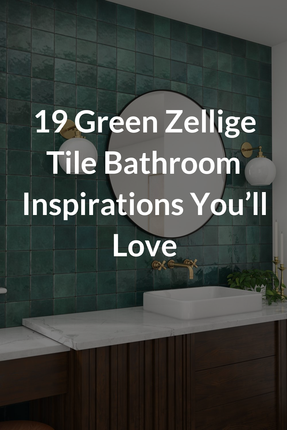 19 Green Zellige Tile Bathroom Inspirations You’ll Love