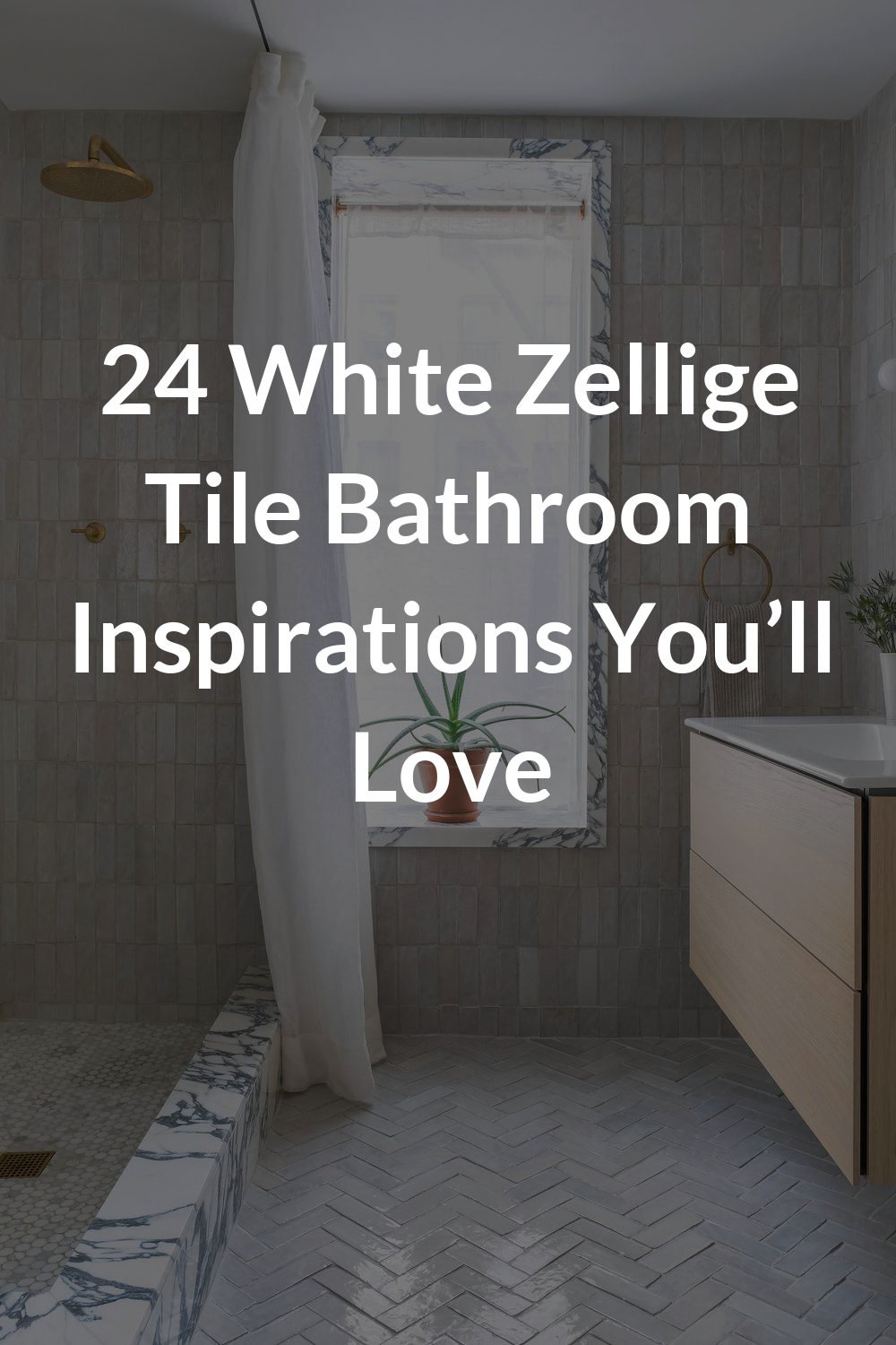 24 White Zellige Tile Bathroom Inspirations You’ll Love
