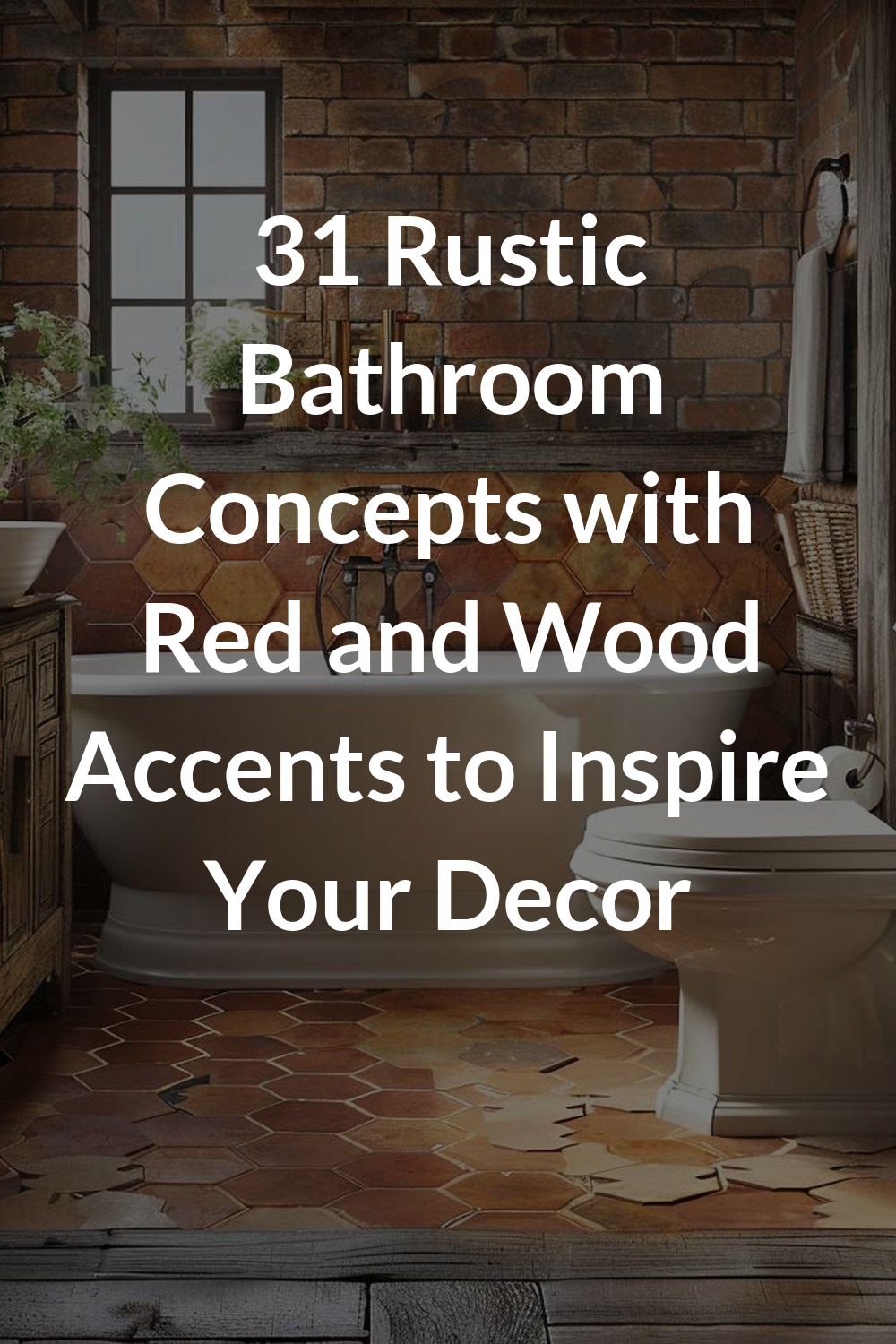 31 Rustic Bathroom Concepts with Red and Wood Accents to Inspire Your Decor