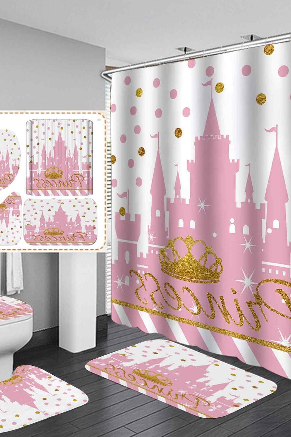 Princess-themed bathroom decorated with whimsical accents