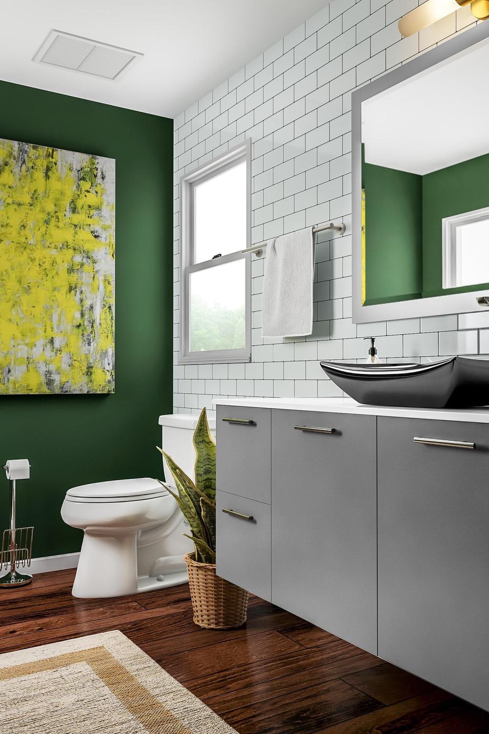 Baño elegante con un toque de modernidad