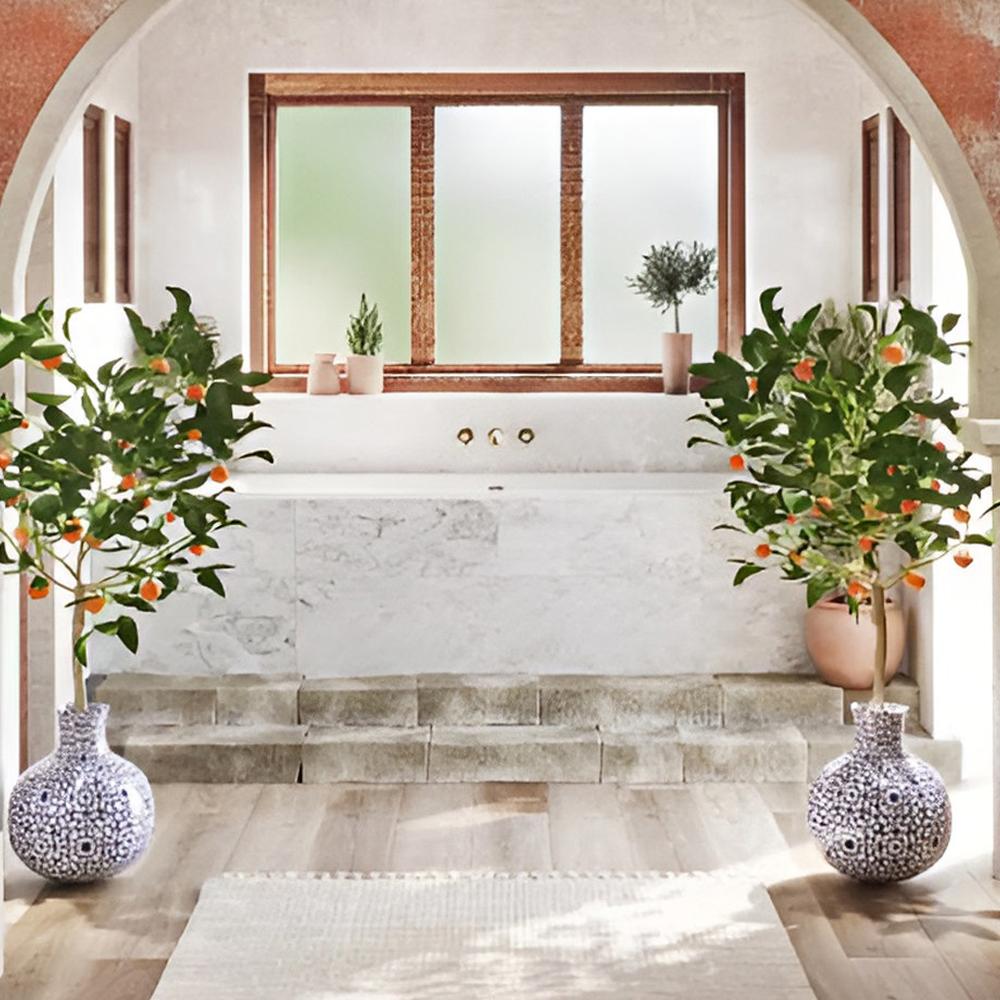 Baño contemporáneo con toques rusticos