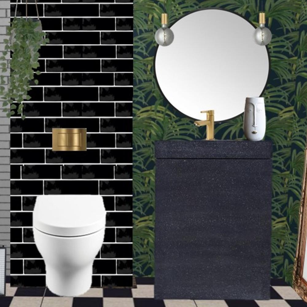 Baño dinámico con elementos contemporáneos