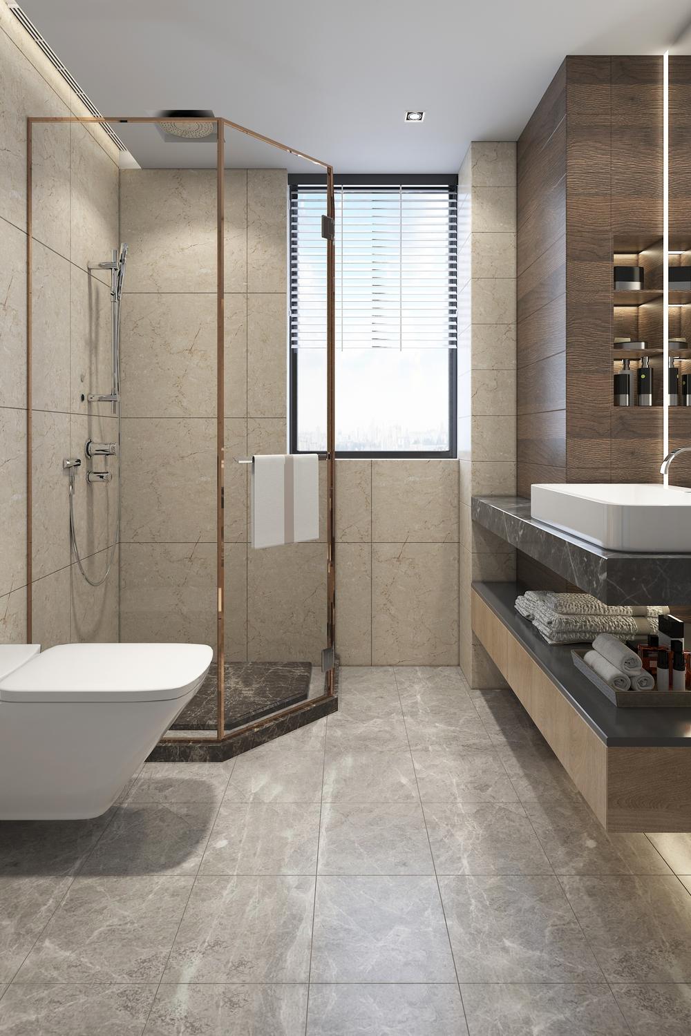 Baño contemporáneo con estilo elegante