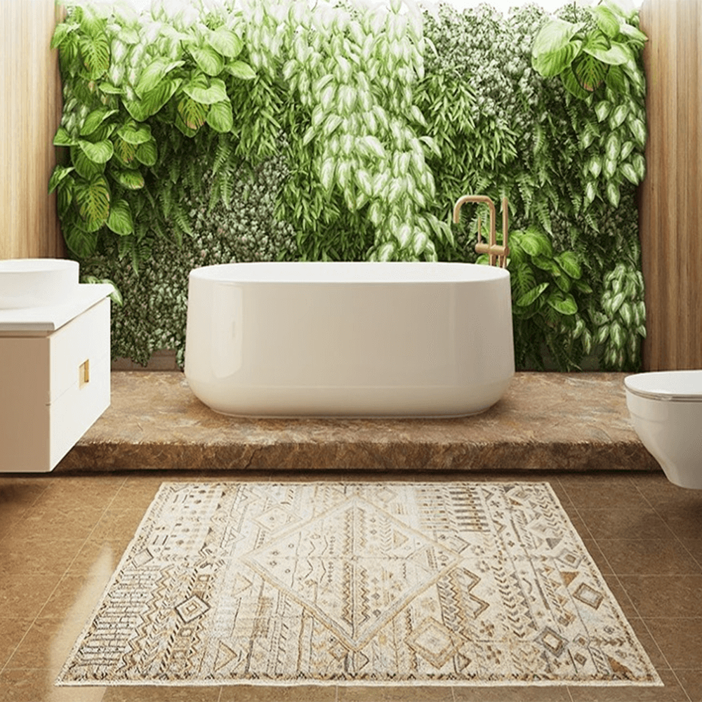 Baño zen moderno con estilo contemporáneo y natural