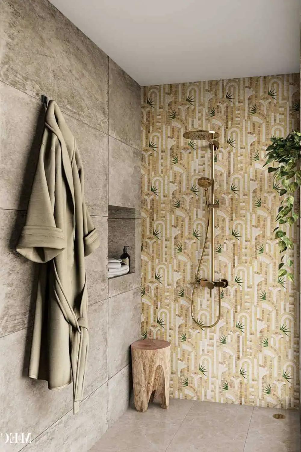 Precioso baño moderno con mosaico