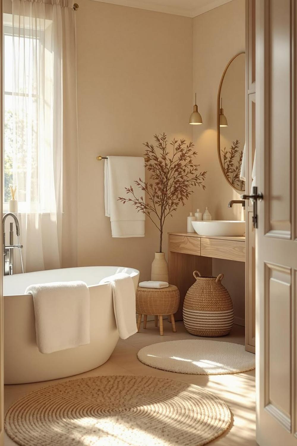 Baño moderno y cálido