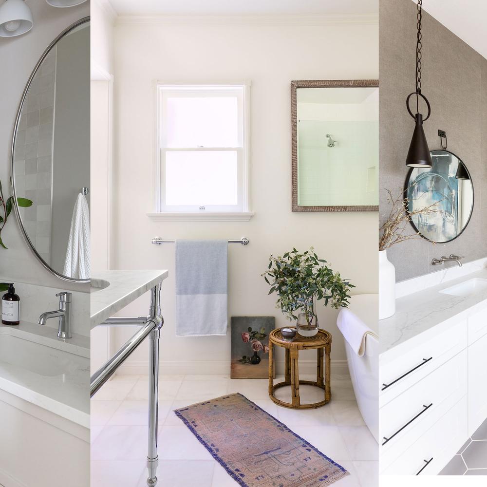 Baño que combina tres estilos armoniosos