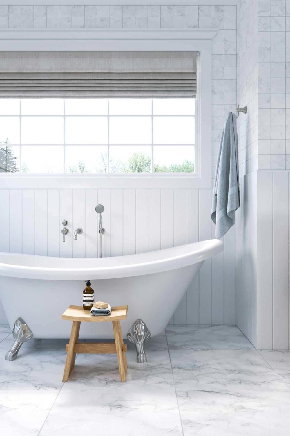 A serene retreat bathroom featuring soothing colors and elegant design.