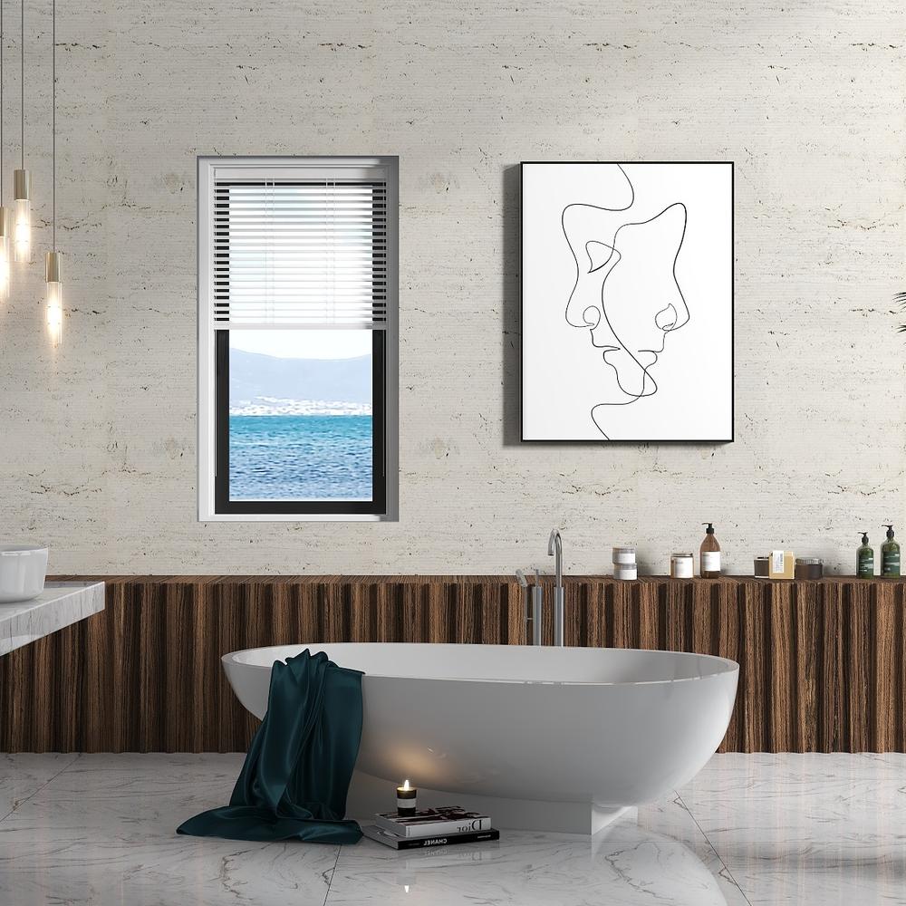 Smartly arranged bathroom design with beautiful decorations in a pearl gray setting