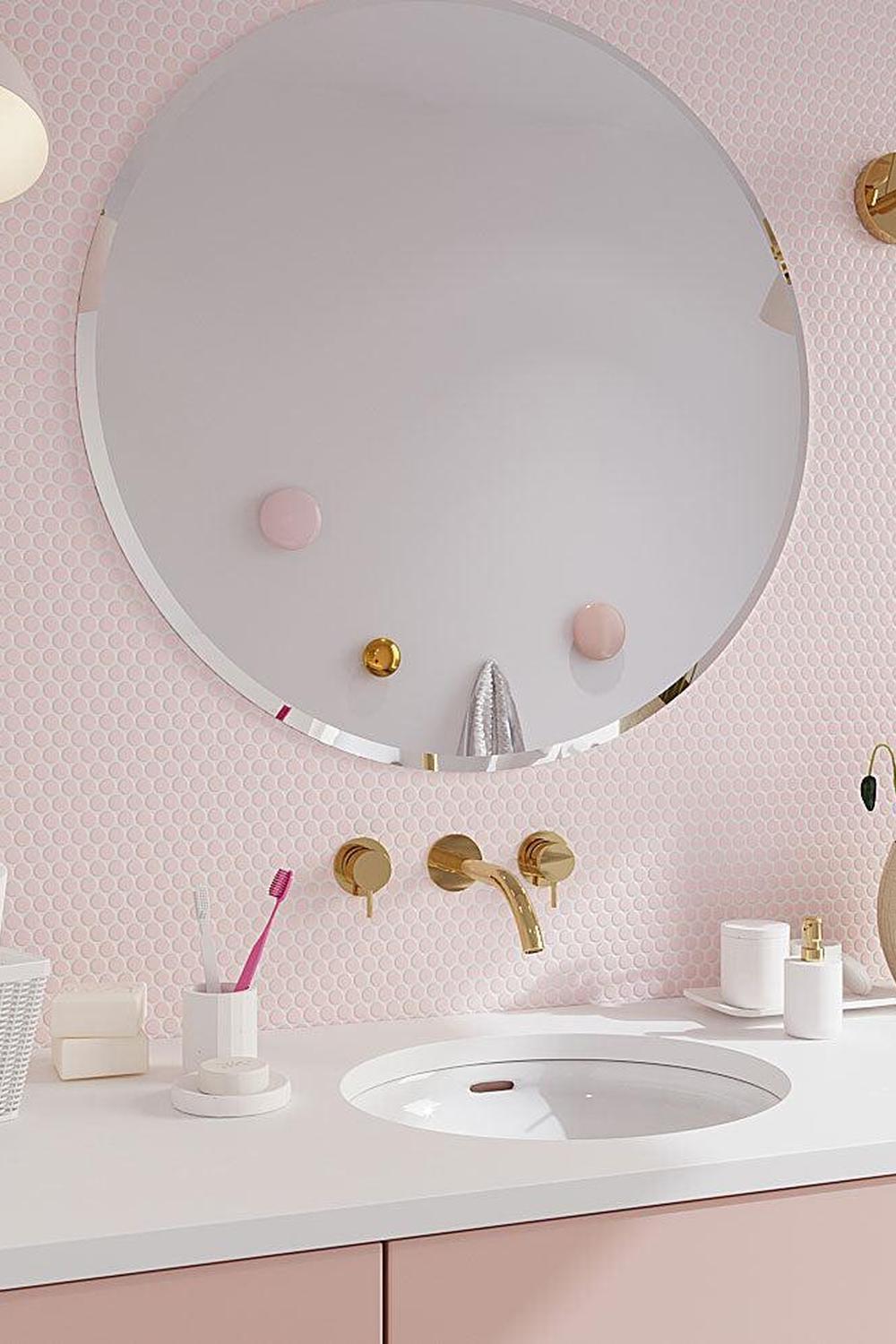 Baño moderno con un toque suave