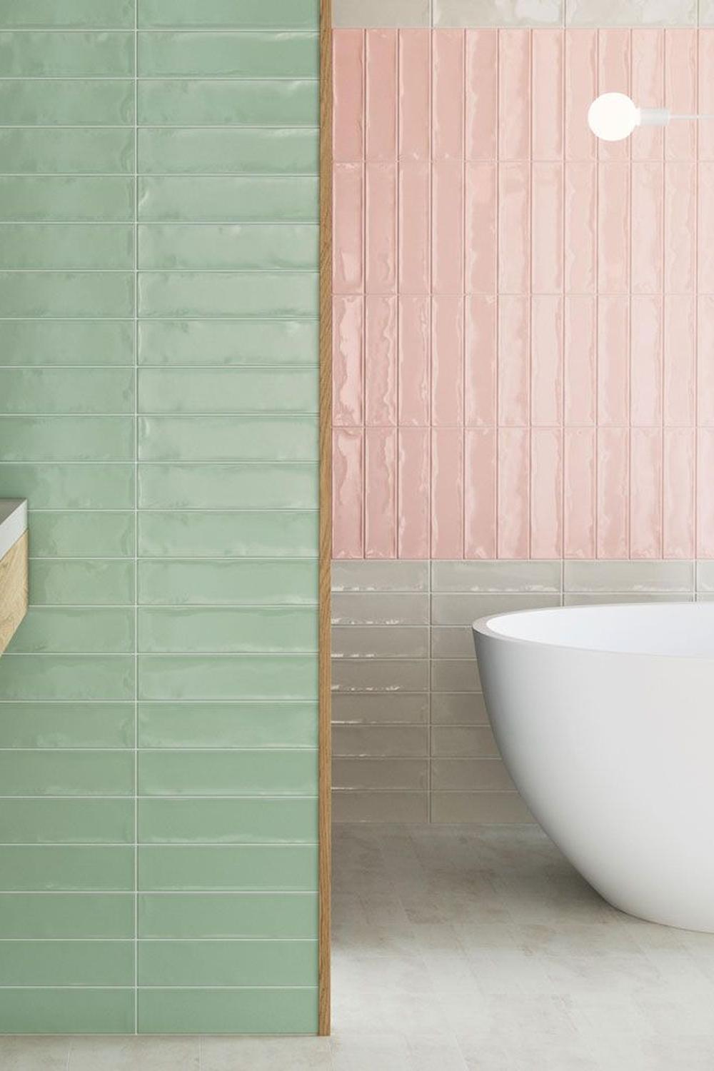 Chic bathroom design showcasing pastel colors and modern elements