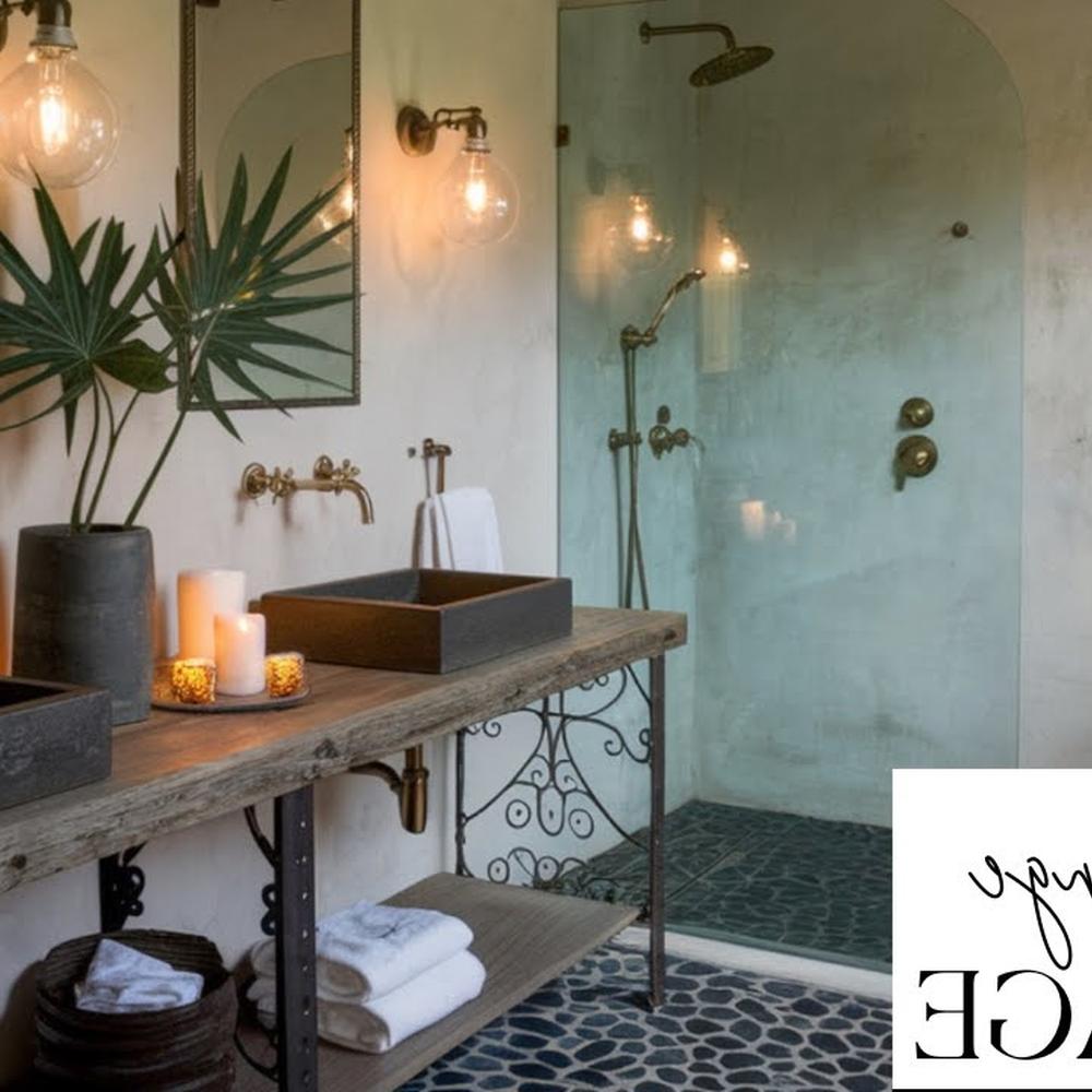 Baño rústico con detalles chic