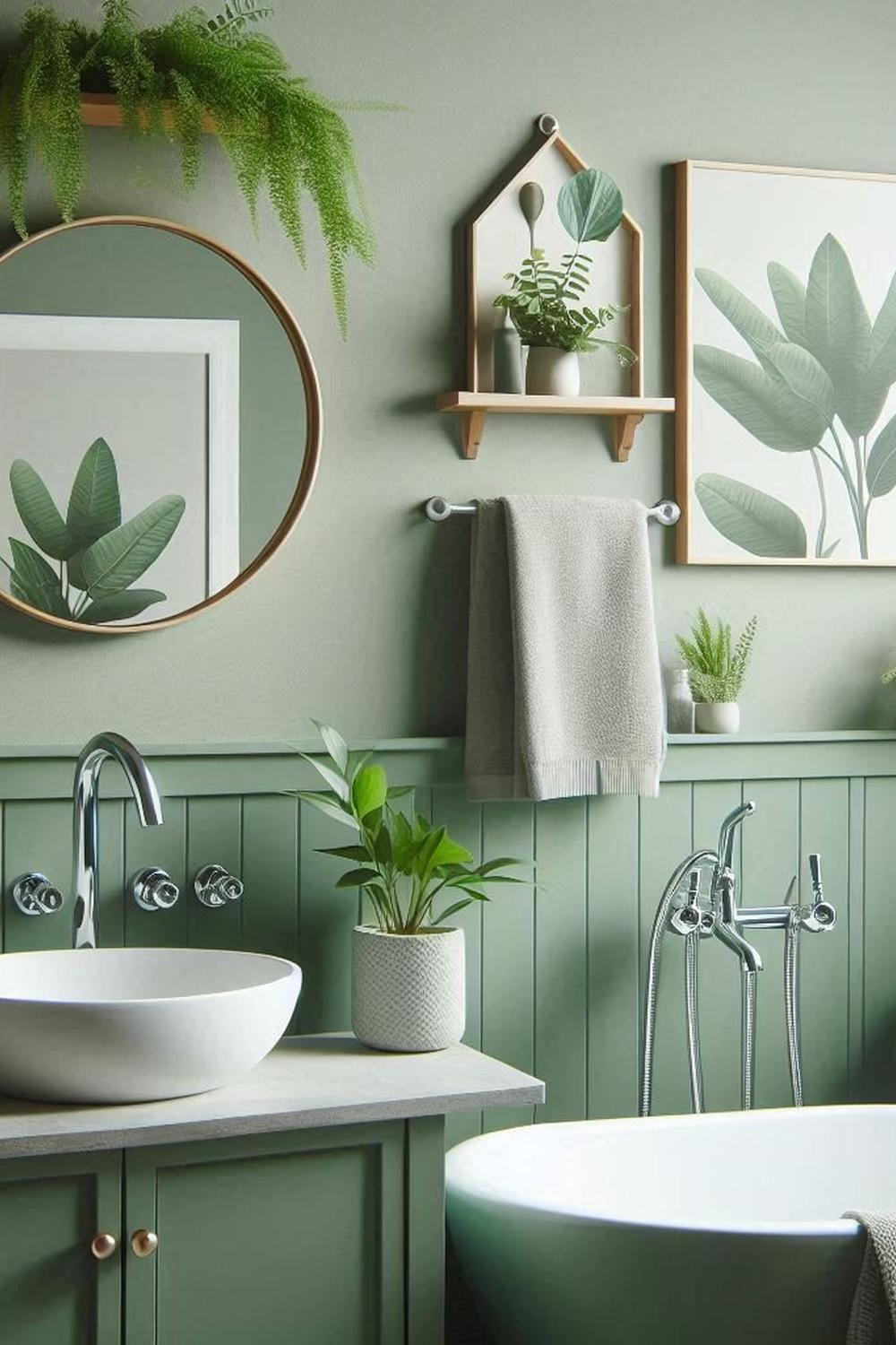 serene bathroom design with minimal wood accents