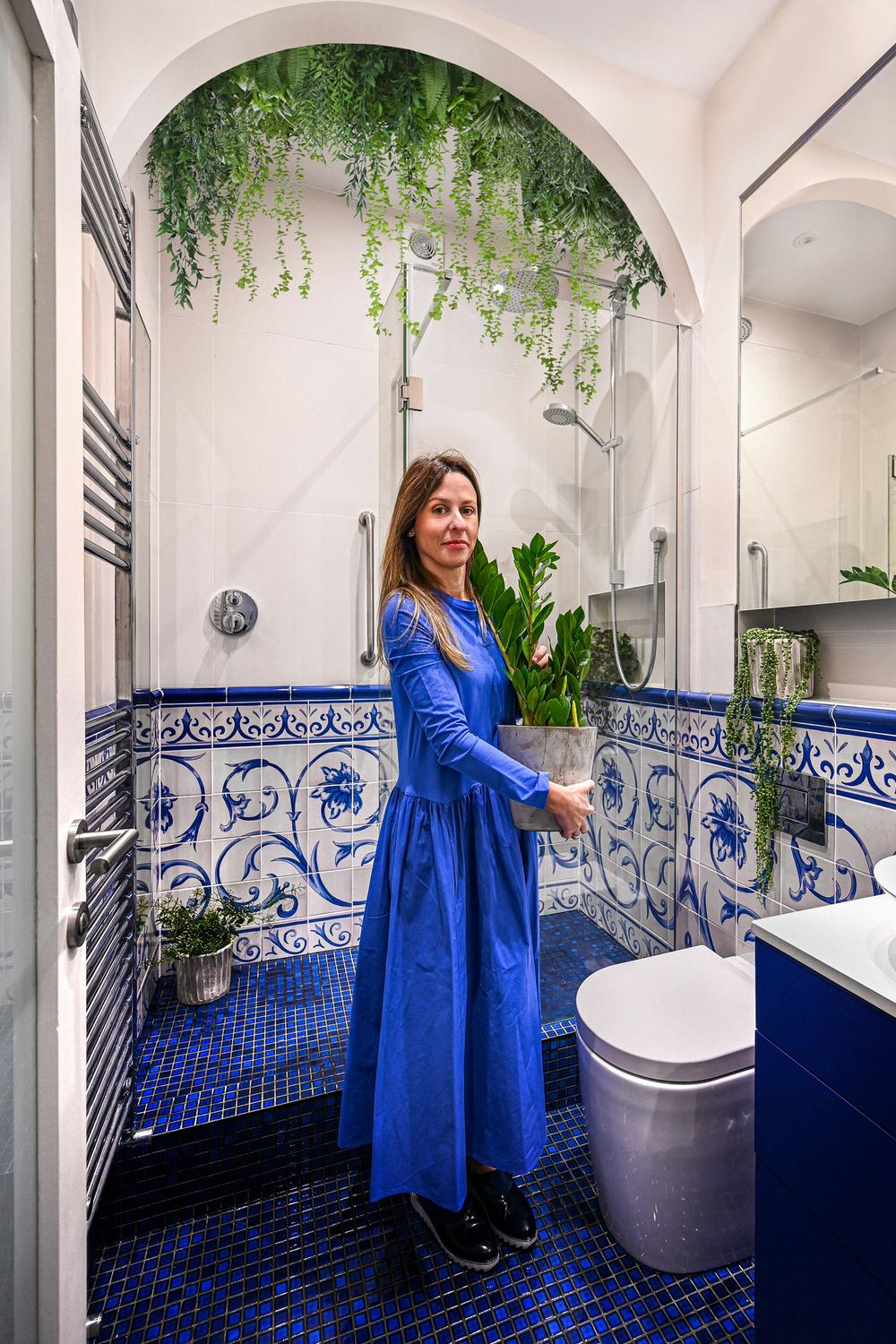 Bold bathroom design with Spanish tile patterns and natural elements