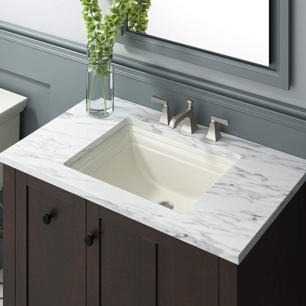 Stylish Porcelain Undermount Sink Featured in a Light Space