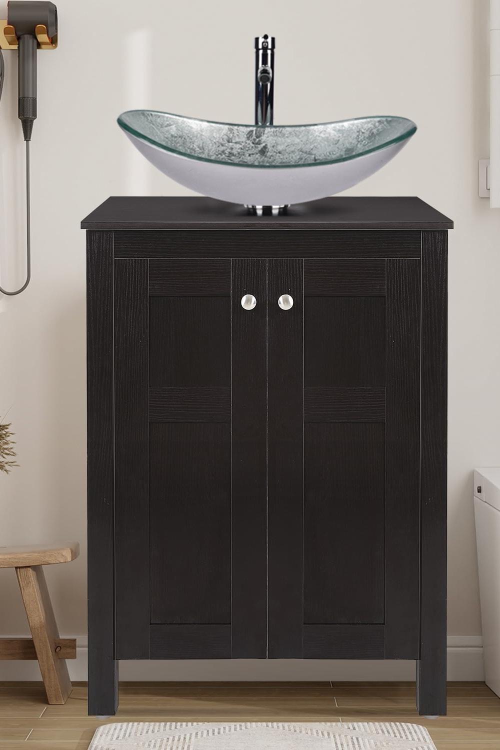Chic industrial-style vessel sink vanity
